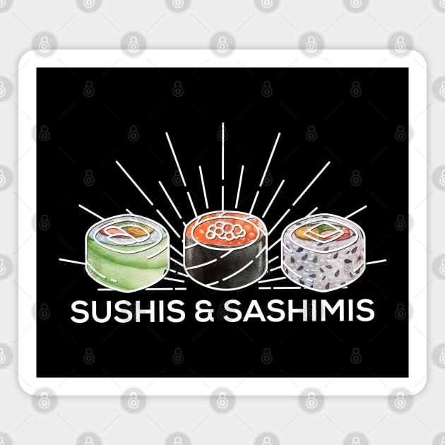 Letterkenny minimalist sushis and sashimis - white Magnet by PincGeneral